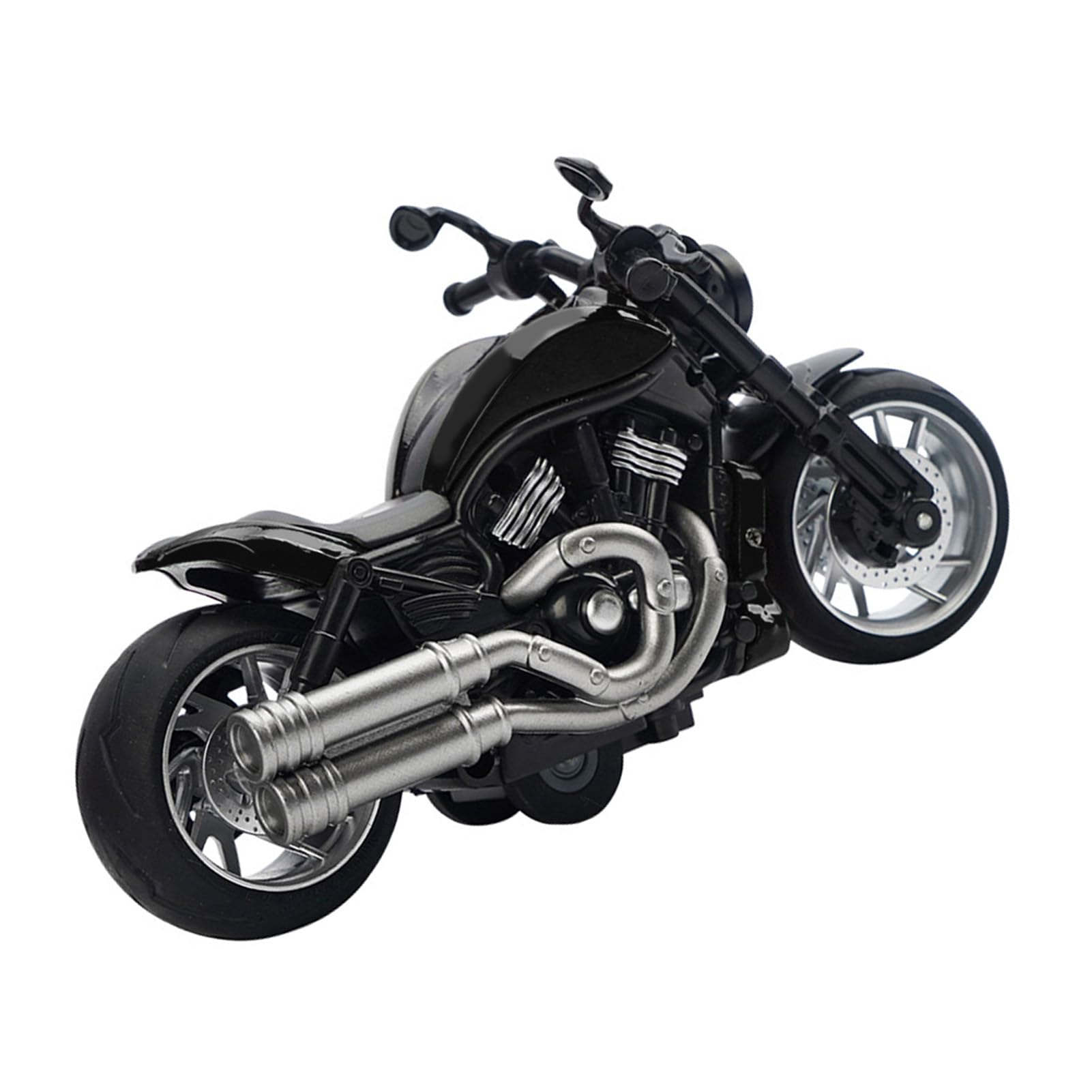 Alomejor Zurückziehbares Motorradspielzeug Im Maßstab 1:12, Simulationsdesign-Legierungsmotorradmodell mit Musiklichteffekten, Als Geschenk für und Mädchen (Black)