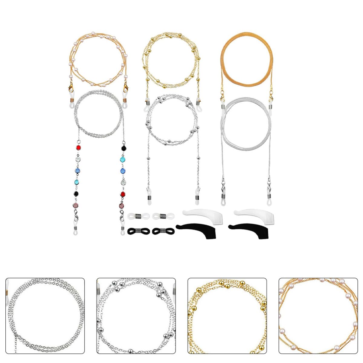 Cadena de máscara de cadena para gafas cable gafas de sol de moda cordón para gafas Cordón para anteojos accesorios para gafas Cordones para anteojos anti-perdida La cadena