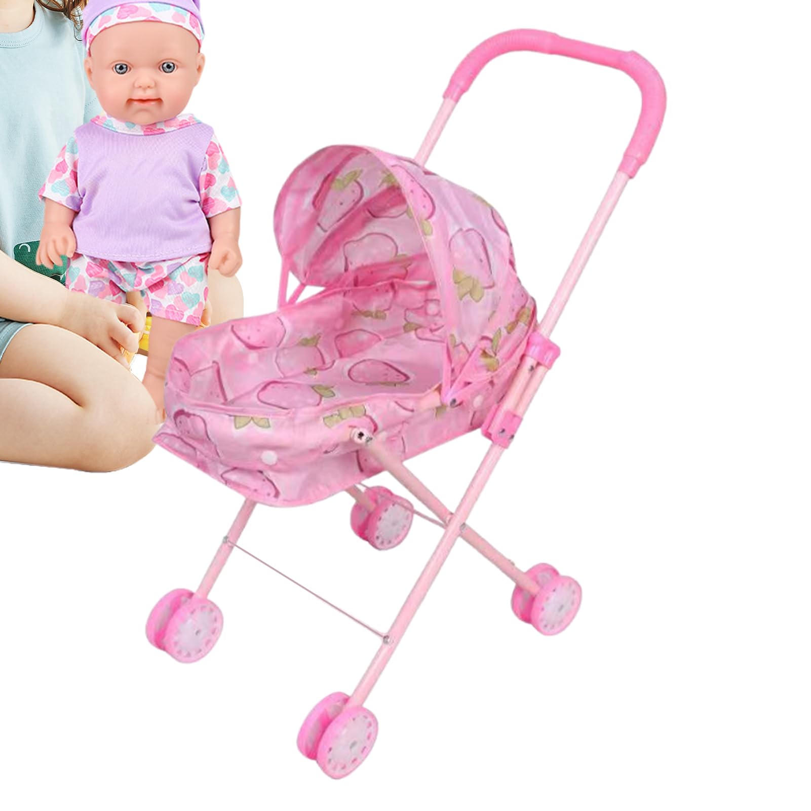 Passeggino Bambole Divertente Pieghevole e Educativo | Passeggino per Giochi di Ruolo Bambine per Asilo Casa Interno Esterno Infantile