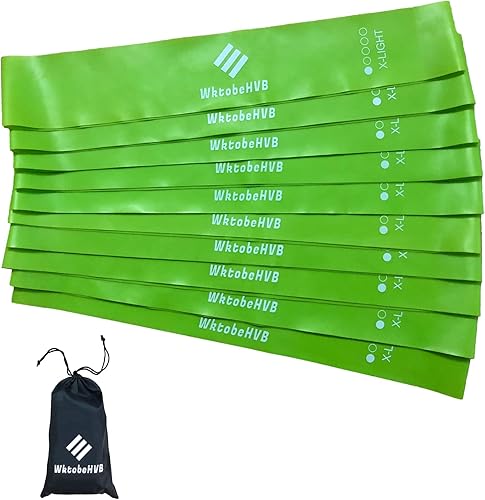 Miniatura 4 de WktobeHVB Bandas elásticas de 1012 pulgadas para entrenar con bolsa de transporte, bandas elásticas para terapia física, rehabilitación, yoga,