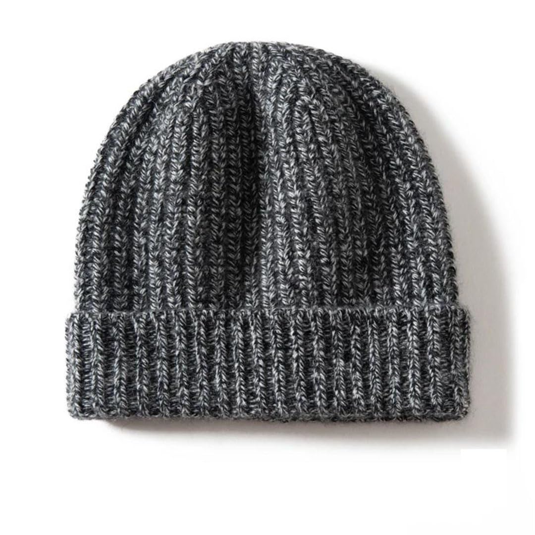 Unisex pogrubiona kaszmir czapka solidna prążkowana dzianinowa czapka beanie dla kobiet mężczyzn zimowa gruba ciepła kaszmir czapka