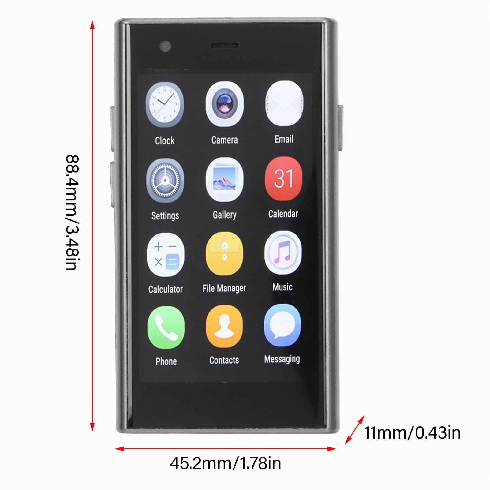 S23 Pro Super Mini Smartphone per Bambini, Cellulare di Rete 3G Sbloccato Android 8.1, 2 GB di 16 GB di ROM, LCD da 3,0 Pollici, Videocamera HD, Supporto WiFi Bluetooth (BLACK)