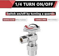 Vista 3 de Paquete de 10 válvulas de parada angular EFIELD de 1/2 pulgadas nominal (5/8 pulgadas de diámetro) de compresión x 3/8 pulgadas de diámetro