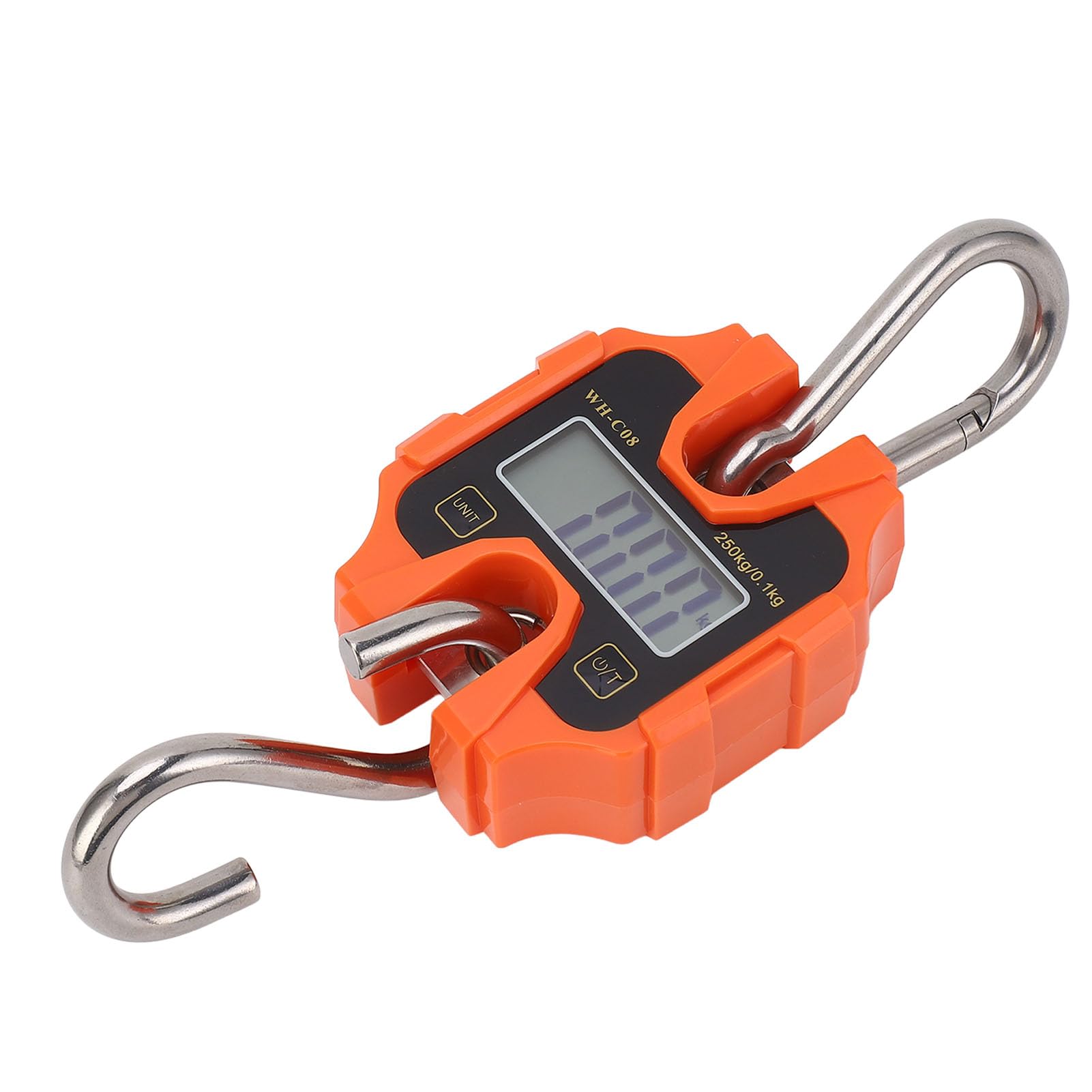 Báscula de grúa digital Pantalla LCD portátil de alta precisión de 550 lb Báscula de peso colgante de mano con retroiluminación Ganchos de acero inoxidable para pesca indust