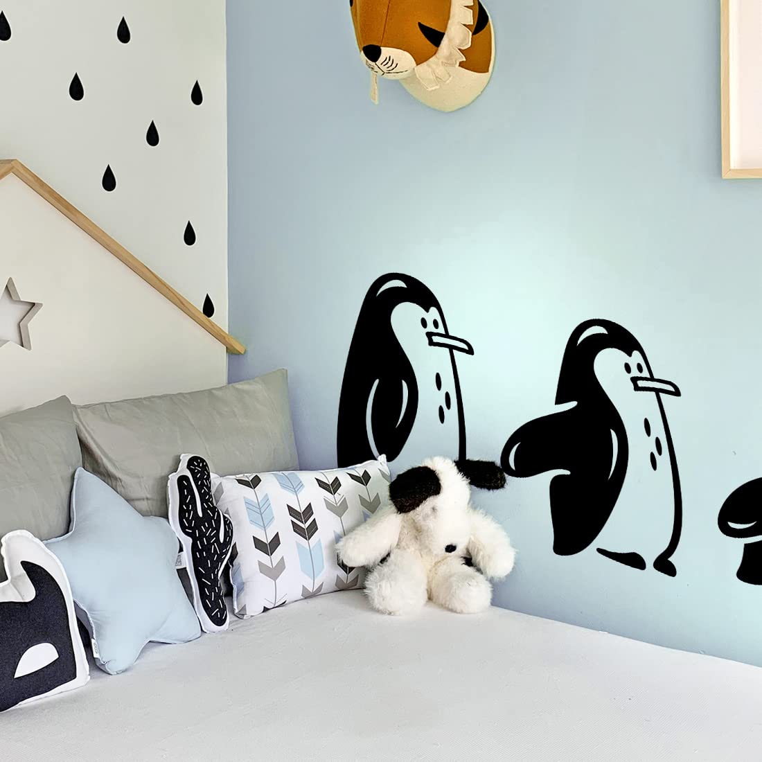 Adesivi Murali Decorativi Pinguini Sanfly - Per Frigorifero, Pareti, Vetro E Mobili