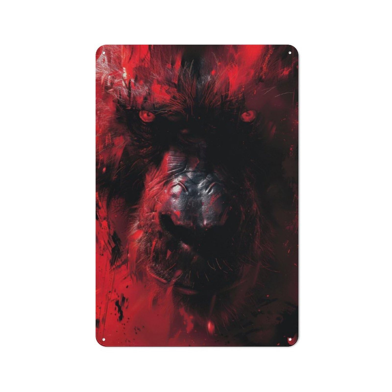 Junmoney Baboon Feral Fury For Hobby Room Or Studio, Retro Tin Sign 30X20cm, Gift For Creative Interior Collectors During The Christmas Season