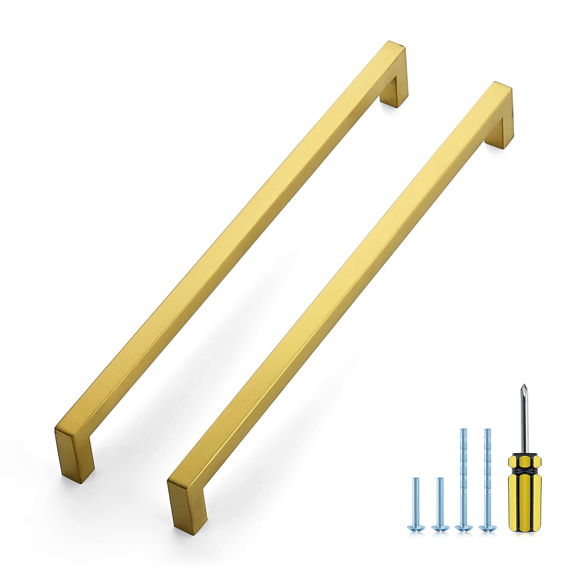 Ravinte Gold Square Pulls Cabinet Handles,11-5/16 Inch,30 Pack