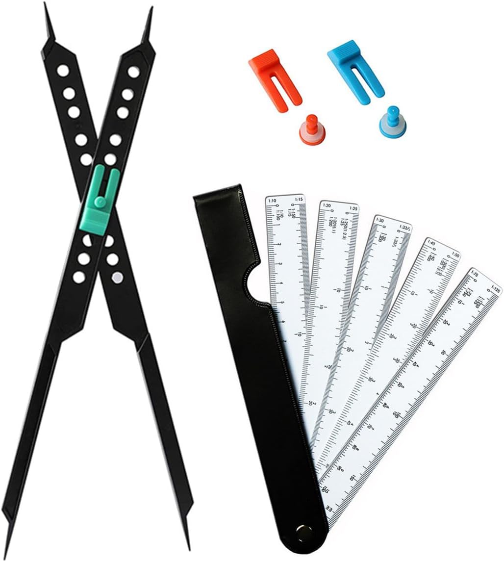 SamHeng Proportional Dividers for Artist, 10 Inch Caliper Scale Divider for Painting Drawing Measurement Tool with Fan Shaped Scale Ruler, Multifunctional Compass Ruler for Art Drafting Tools