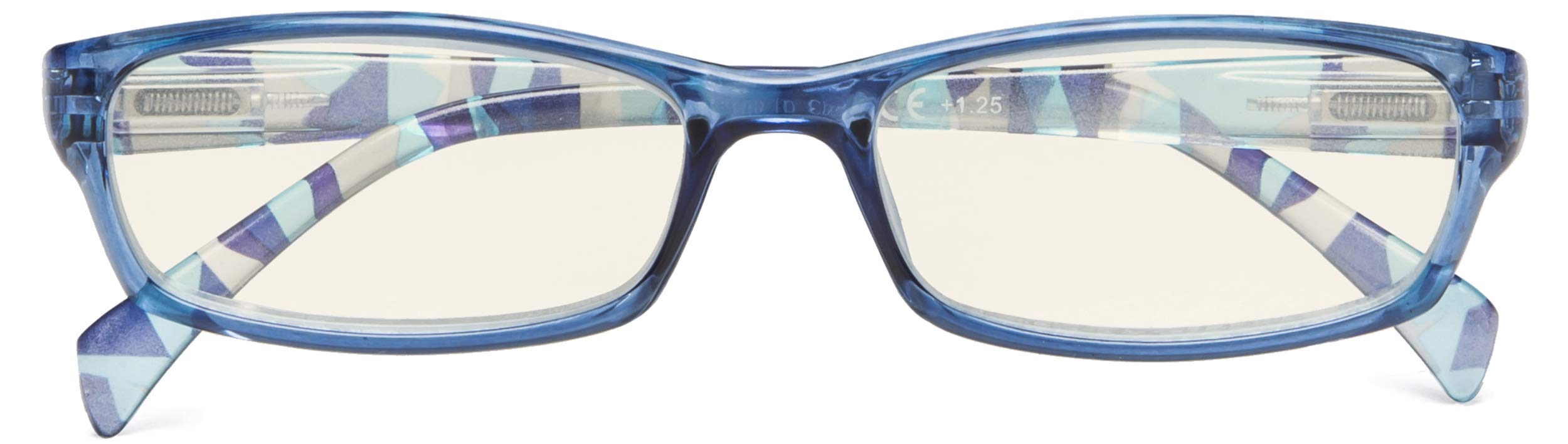 CessBlu Blue Light Filter Computer Reading Glasses for Women(Blue)+2.75