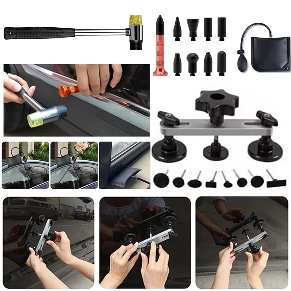 Tirabolli Per Carrozzeria,Levabolli Carrozzeria,Tira bolli Da Carrozzeria,77PCS Strumenti di Riparazione Ammaccature Senza Vernice Auto per Riparazione di Danni Alla Rimozione di Ammaccature