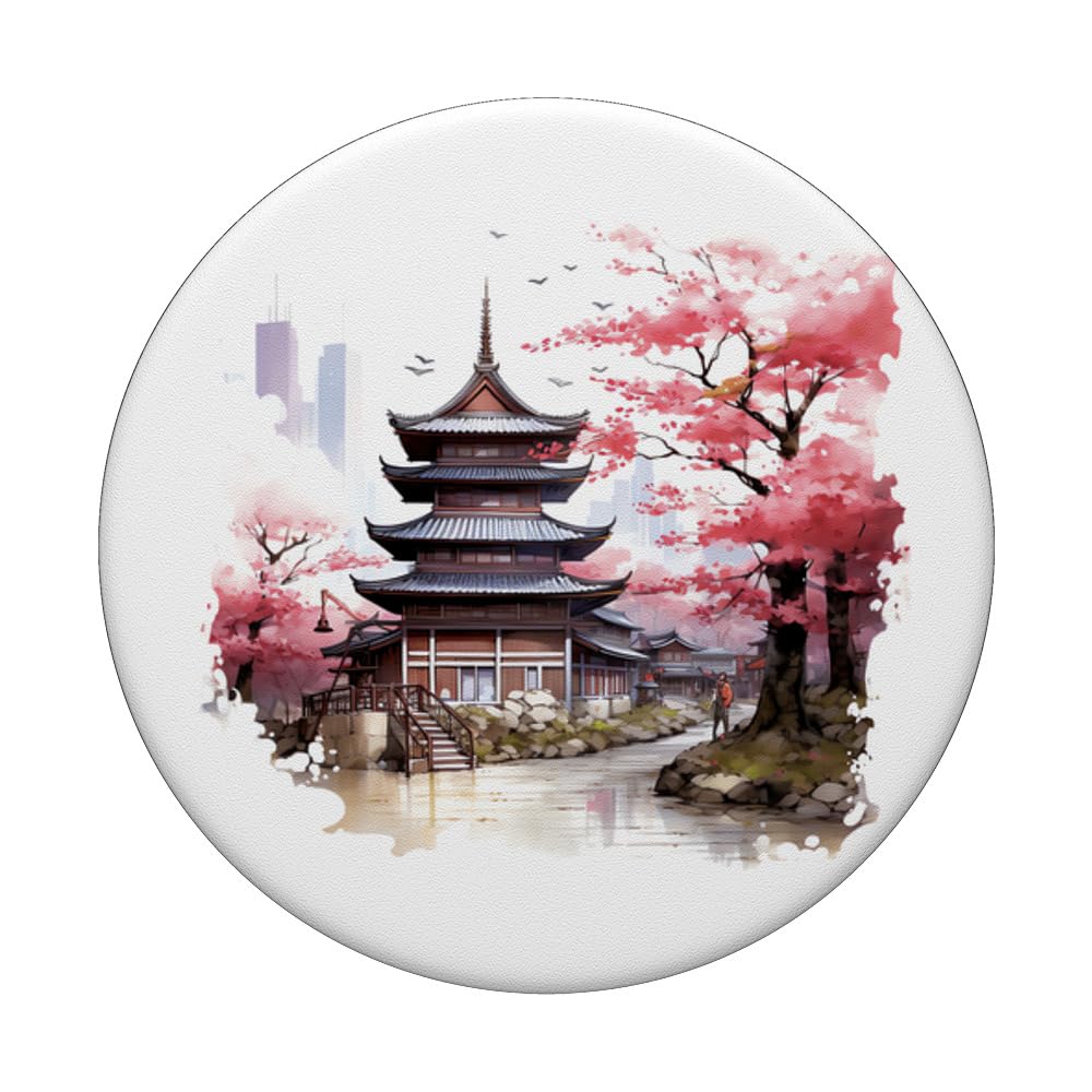 Petal Poetry Unfolds Sakuras Urban Ballet PopSockets Swappable PopGrip, Black - Image 3