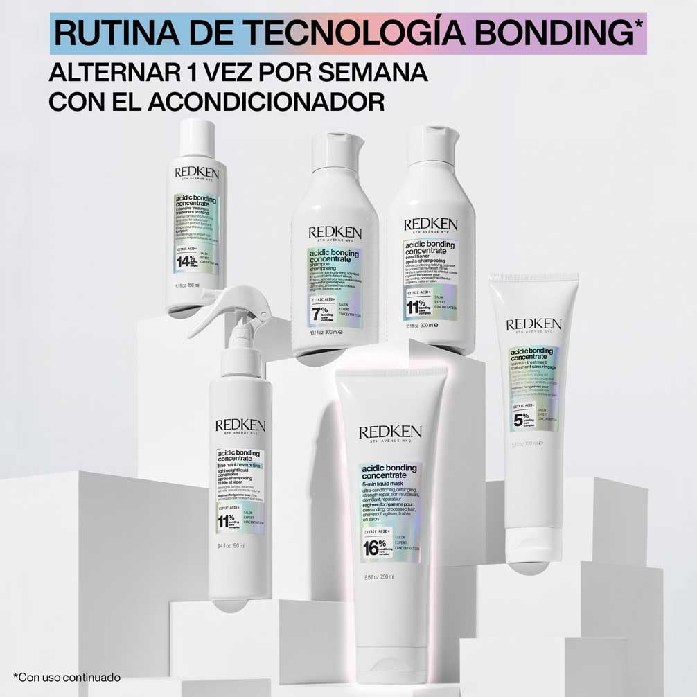 Redken, Mascarilla reparadora desenredante en 5 min, Para cabellos dañados tratados en salón, Acidic Bonding Concentrate, 250 ml