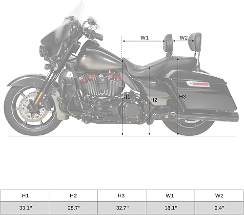 Miniatura 3 de TCT-MOTORPARTS Asiento de pasajero negro rojo para Harley Touring Road King Tri Glide 09 en adelante