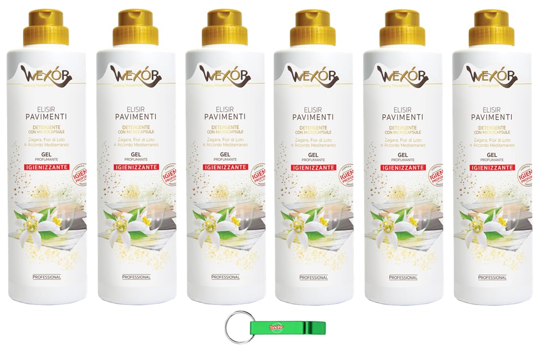 WEXOR Limpiador de suelos Elisir Pavimenti Zagara/gel limpiador con microcápsulas 750 ml + llavero Beni Culinari gratuito