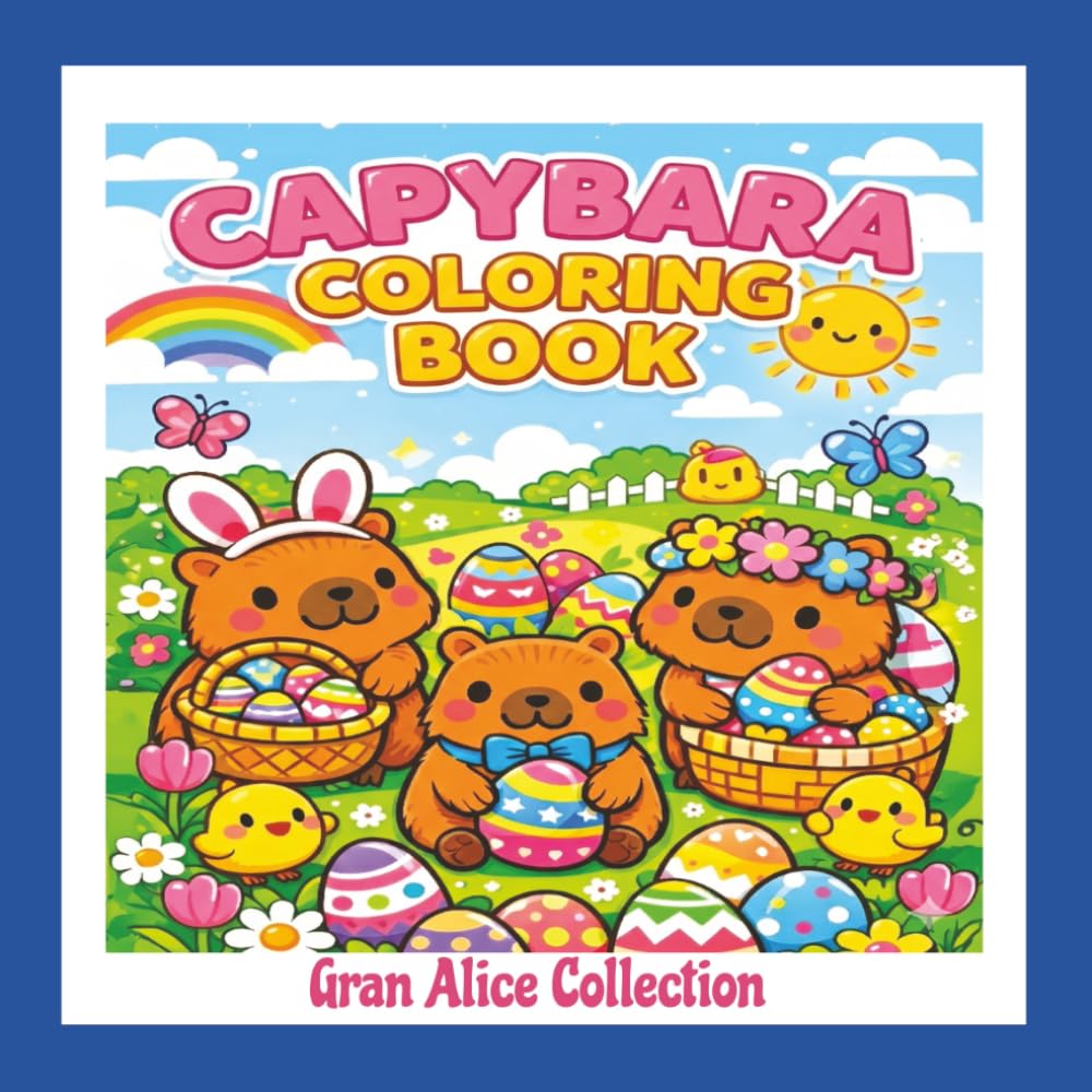 Capybara Coloring Book: A Cute & Cozy Easter Book to Color over 50 Capybaras for Adult Teens and Kids
