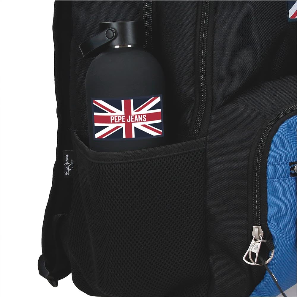 Pepe Jeans Henry Sac à Dos Scolaire 15.6" Inches Noir 33x46x15 cm Polyester 22.77L par Joumma Bags