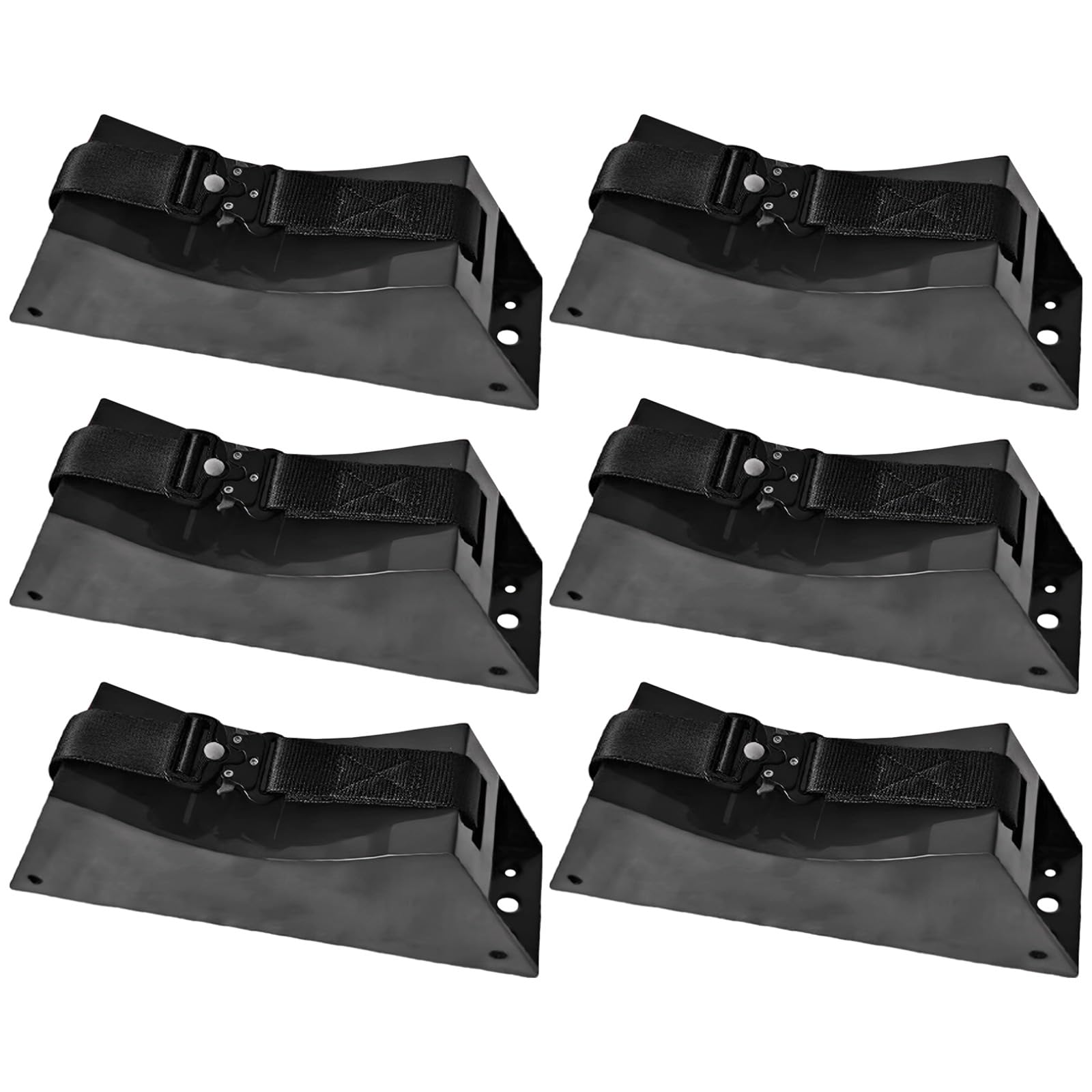 6 szt. Wspornik cylindra z tworzywa sztucznego ABS, uchwyt ścienny do butli gazowej z paskami i regulowanymi metalowymi klamrami, 23,9 cm, konstrukcja z podwójnym otworem do uchwytu na zbiornik