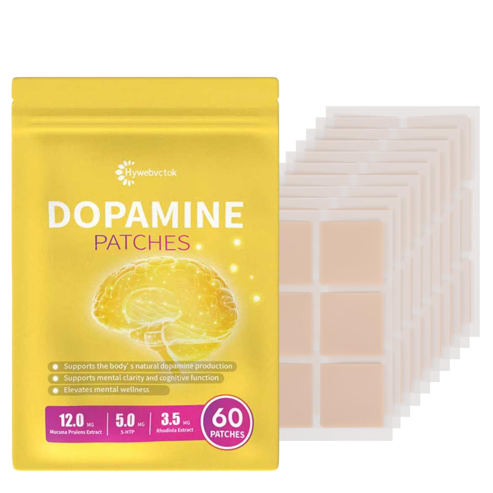 Dopamine Patches Extra Strength, 60 CT Mood Support Patches for Women & Men