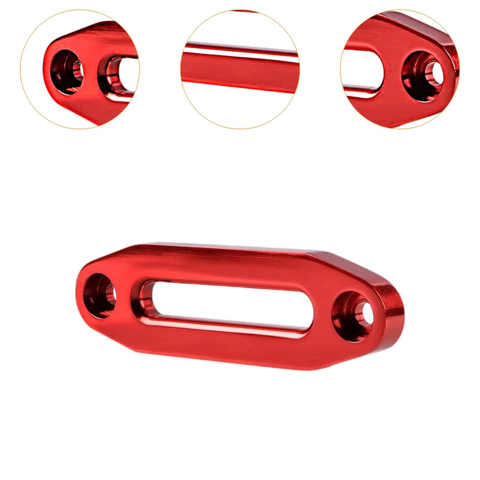 Guide-Câble de Treuil de Style Hawse, Accessoires de Guide-Câble de Treuil 124 Mm Remplacez Le Guide-Câble en Métal Facile à Installer Robuste Universel pour Câble de Treuil Synthétique, Rouge