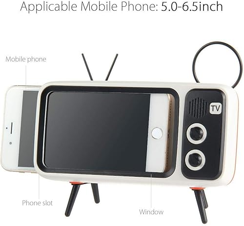 Miniatura 2 de UnnFiko Soporte de escritorio estilo TV retro, soporte de escritorio de dibujos animados, universal para iPhone X 6 7 8 Plus Xs 14 13 11 Pro Max (TV