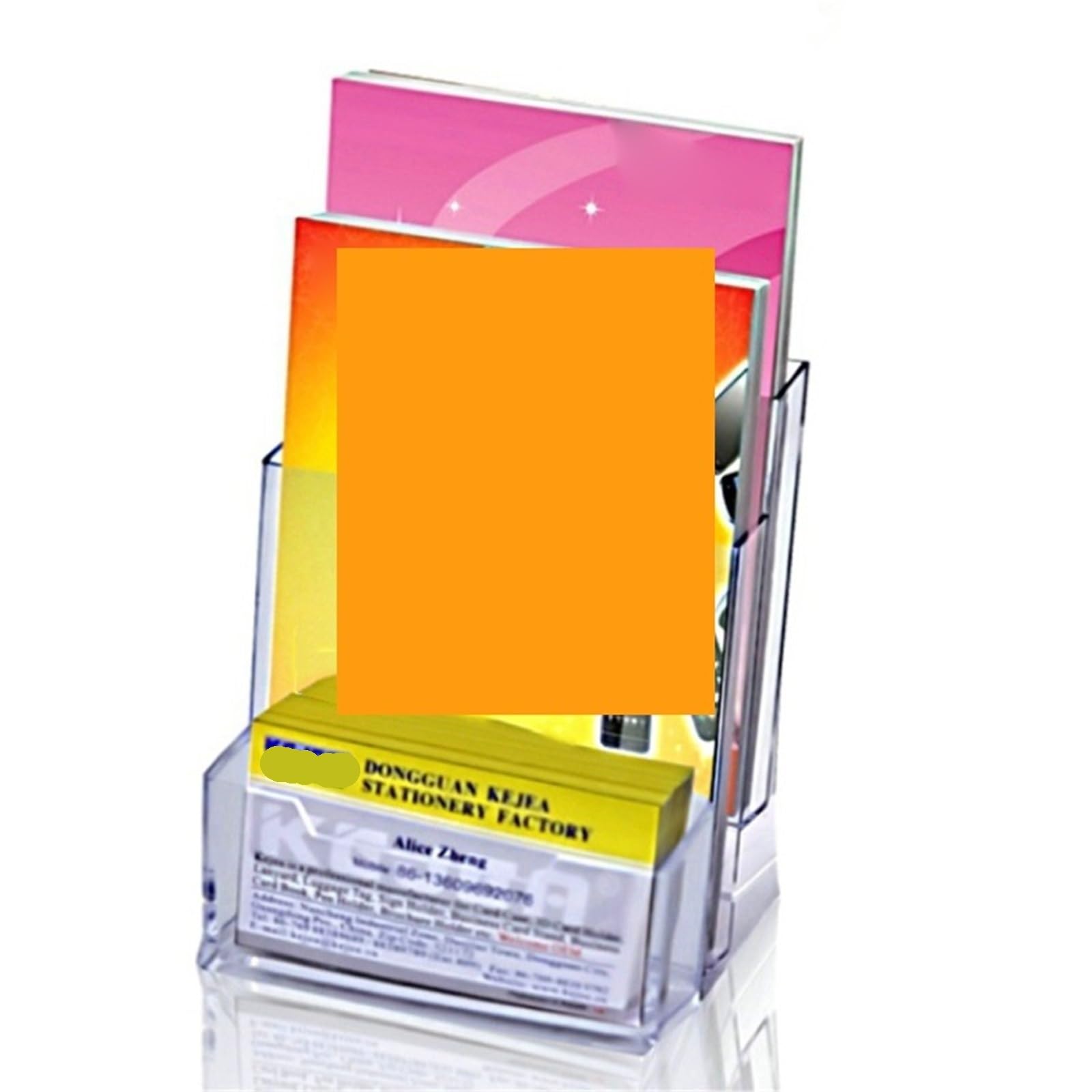 Broschürenhalter, transparent, Grußkarten-Display, Organizer, Zeitschriftenständer, Broschüren-Display for hängende Tischornamente Für Tischplatte(Transparent B)