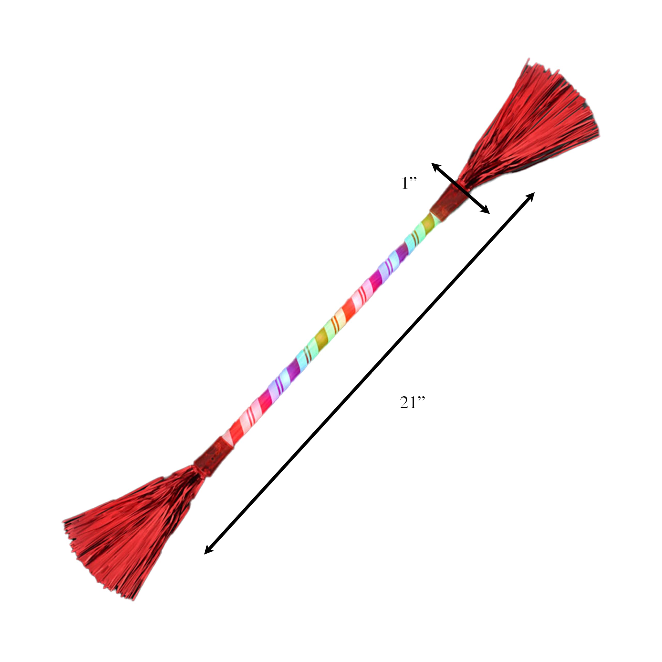 blinkee Christmas Candy Cane LED Twirling Baton – Red Tinsel Wand with Multicolor Flashing Lights