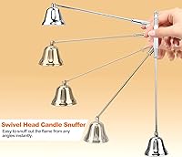 Vista 4 de GOSGOONE - Detector de velas, elegante extintor de velas con mango largo, con bisagras, accesorio para apagar la llama de la vela de forma segura
