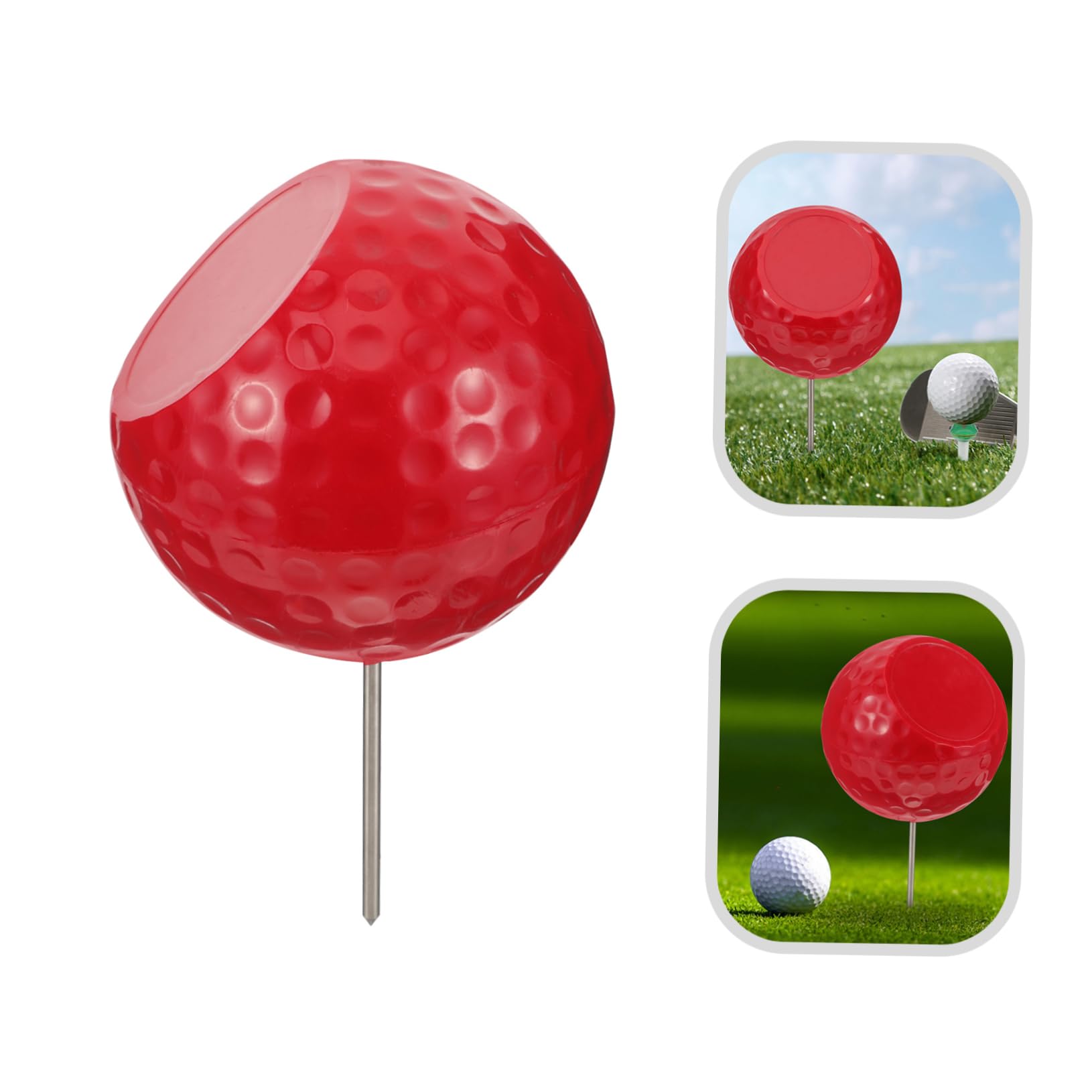 Roter Golf Tee Markierer aus Abs und Metall für Golfabschlag | Bodeneinlage, Golfmarkierungszubehör mit Feiner Verarbeitung, Leicht und Formstabil