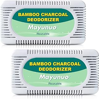Fridge Deodorizer, Outperforms Baking Soda, Natural Refrigerator Odor Eliminator Activated Charcoal Odor Absorber, for Lunch Boxes Cooler Freezer - 2 Pack