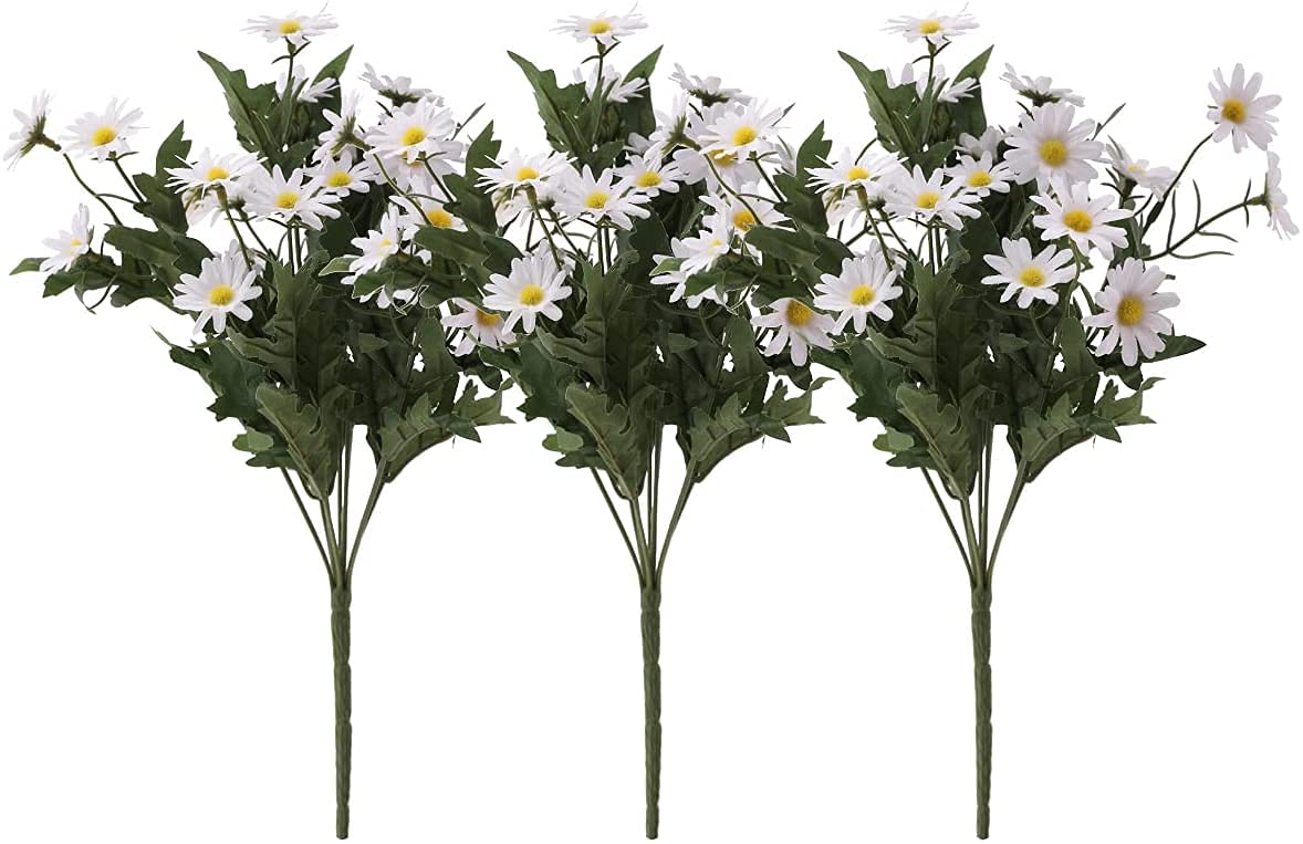 Kunstbloemen Madeliefje in Potten: Blosmon 2 stks Nep Bloem Arrangementen met Pot voor Decoratie Potplanten Zijde Plastic Madeliefjes Bloemen Boeket Centerpiece Display Tuin Raam Keuken Kamer Tafel