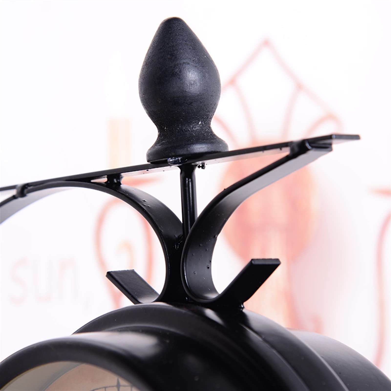 Dwustronny zegar ścienny Metalowa Dwustronna Zegar ścienny Vintage Europejski Żelazny Wiszący Zegarki Ścienne Salon Moda Mute Ogród Klasyczny Mini Zegar Retro do patio, ogrodu, biura i nie tylko (Mat