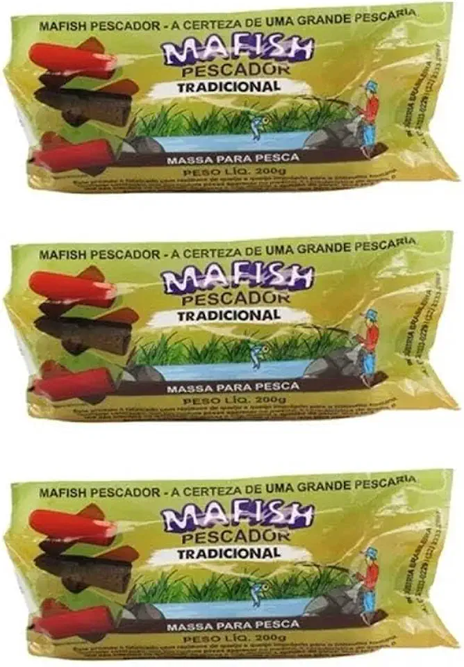 Kit 3 Massa Pronto Pesca Mafish Pescador Fedidinha 200g Tradicional