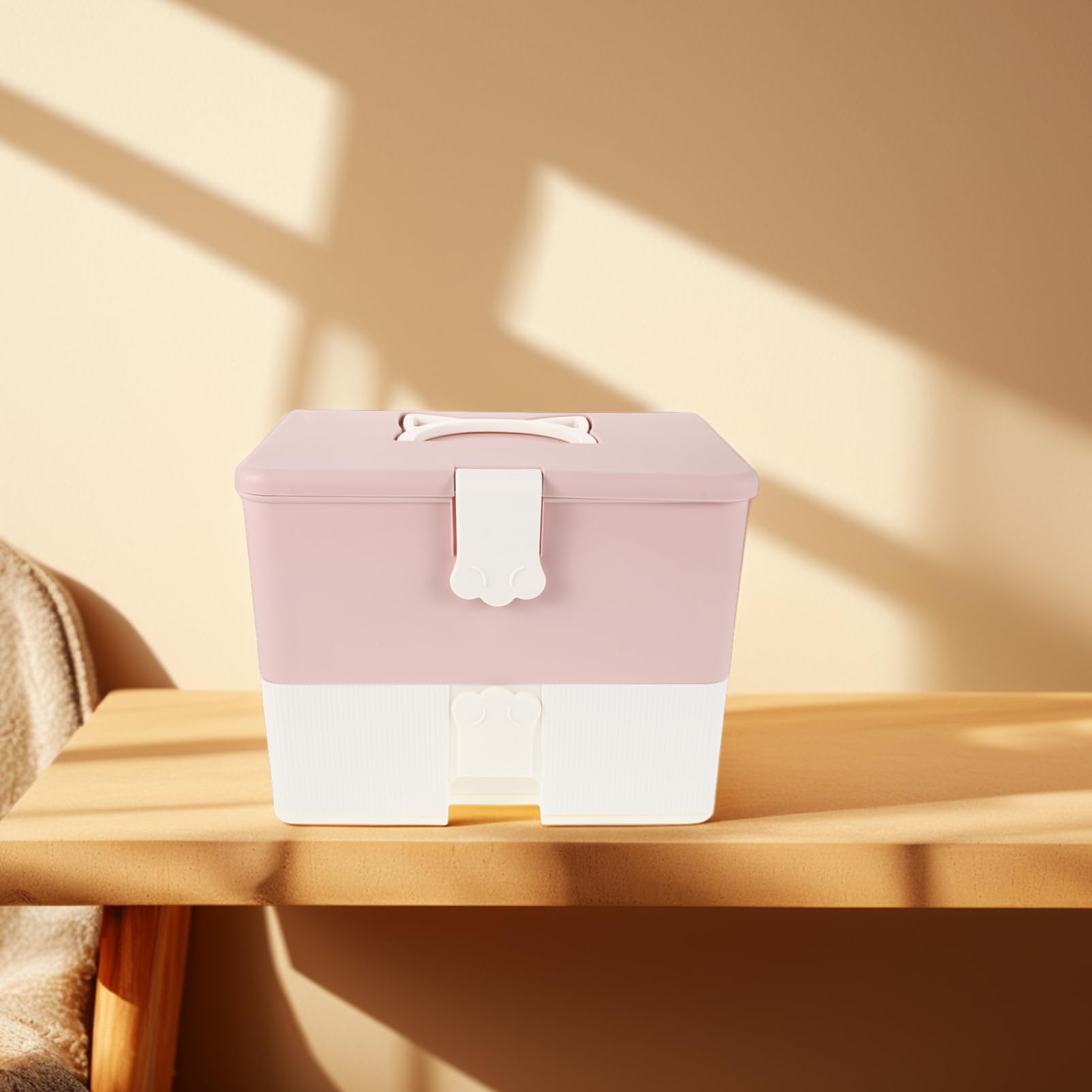 CALLARON Valigetta Smalti Rosa Doppio Strato Plastica Grande Capacità | Organizzatore per Manicure, Adatta a Strumenti Unghie e Gel, Spazio Ampio per Corsi e Tecnici
