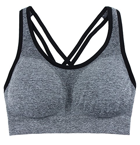 Image of AKAMC Women's Cross Back Sport Bras,Adjustable Straps Padded Criss Cross Cropped Bras for Yoga Workout Fitness