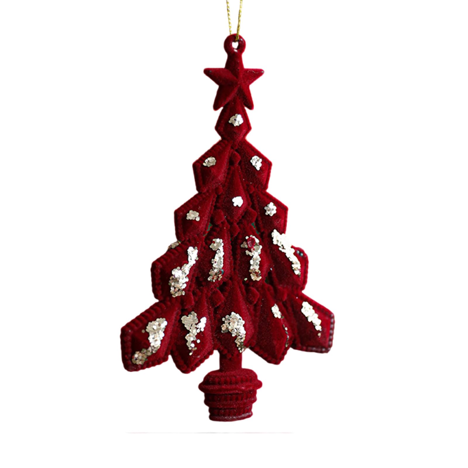 Confezione da 5 ornamenti per albero di Natale affollati a forma di stella, ghirlanda di renne, ciondoli per decorazioni natalizie, accessori fotografici, ciondoli a forma di stella