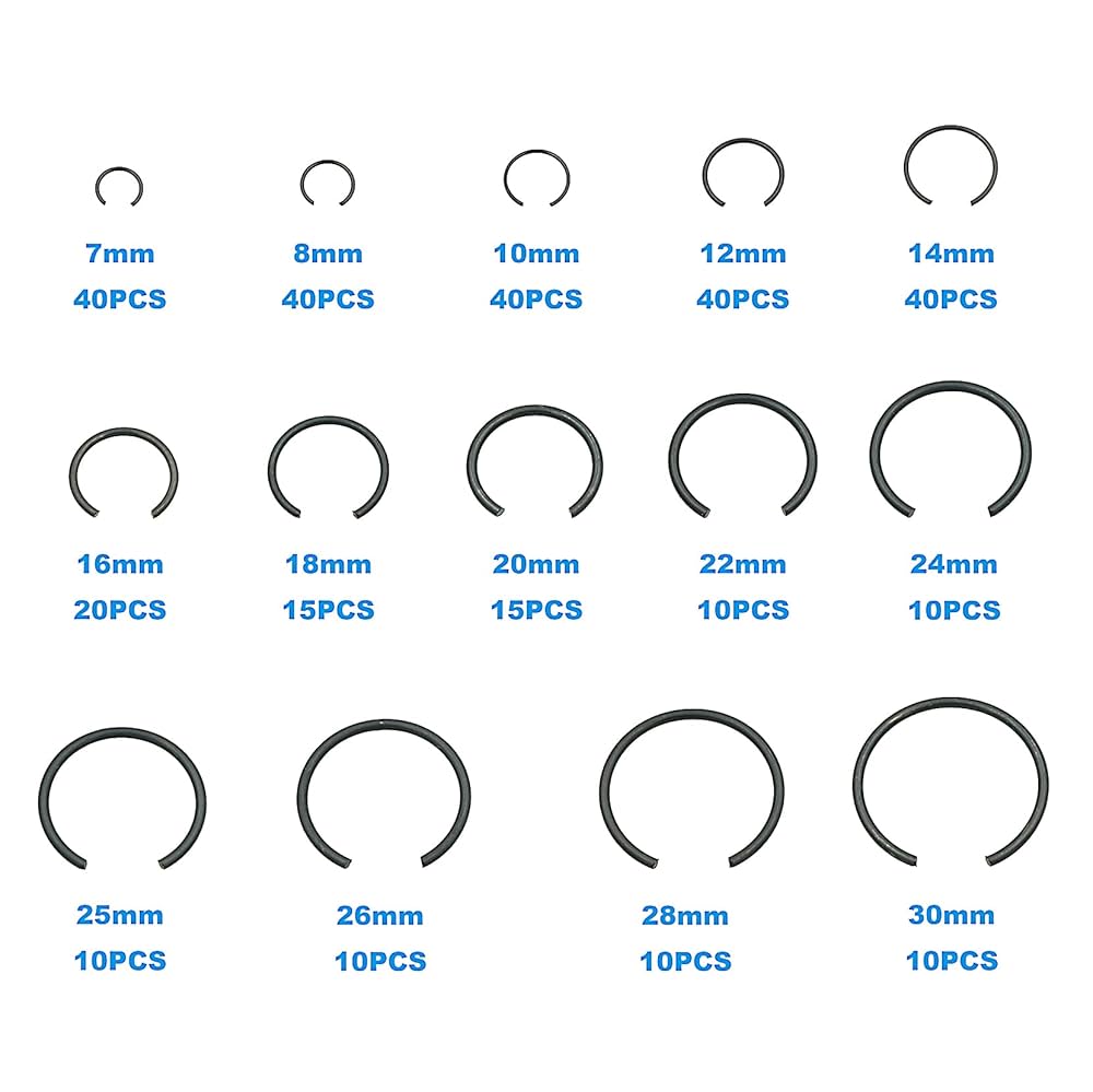 Amazon | HVAZI 310個 14サイズ ラウンドワイヤー Cクリップ