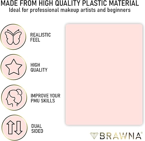 Miniatura 4 de BRAWNA Plantilla de práctica de tatuaje de rubor labial con piel de práctica rosa  Plantilla de rubor labial para tatuaje de labios  Suministros de