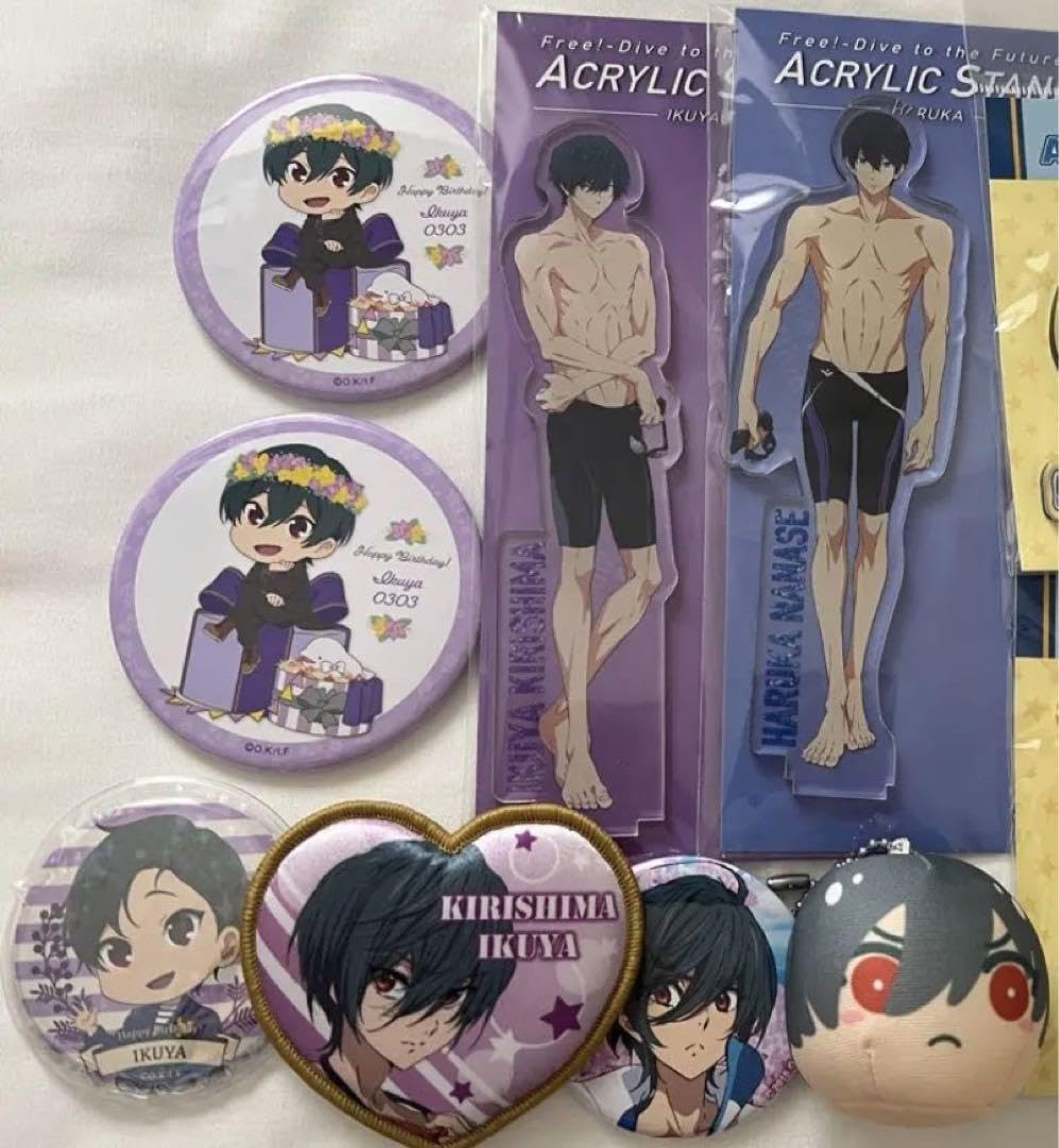 最終出品】Free! 映画ハイスピード 七瀬遙 桐嶋郁弥 缶バッジ 8個