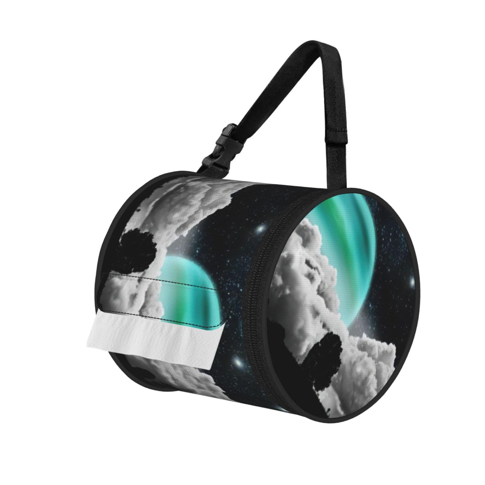 Space And Moon Print Fashion Tissues Organizer Box, Hanging Tissue Holder For Purse Coins For Car Office Daily Outing