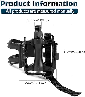 Black Bike Pedal Straps: Bike Pedal with Toe Clips And Straps, for Exercise Bike, Spin Bike And Outdoor Bicycles, 1 Pair Nylon Cycling Pedals Platform Pedals