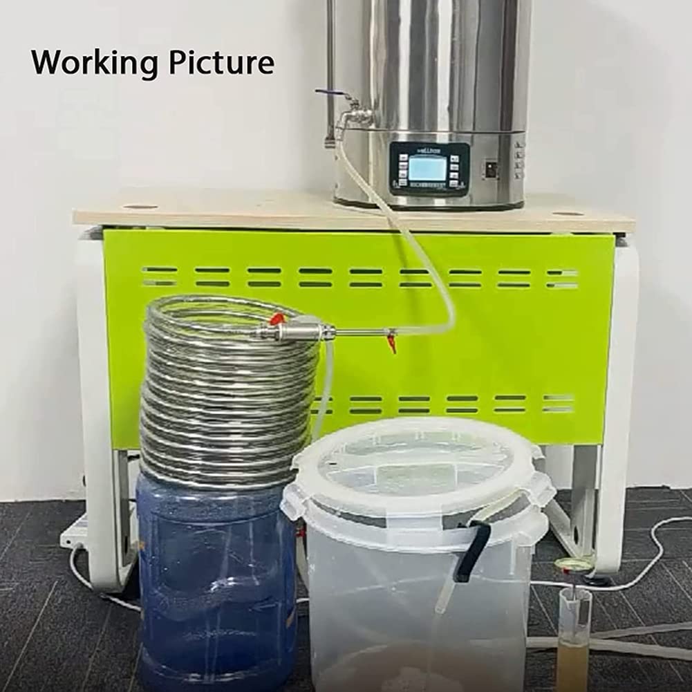 3/8'' x 10M Refroidisseur De Moût À Contre-Courant, Acier Inoxydable 304 Échangeur De Chaleur Tube De Refroidissement Homebrew Refroidisseur De Bière Tube À Serpentin