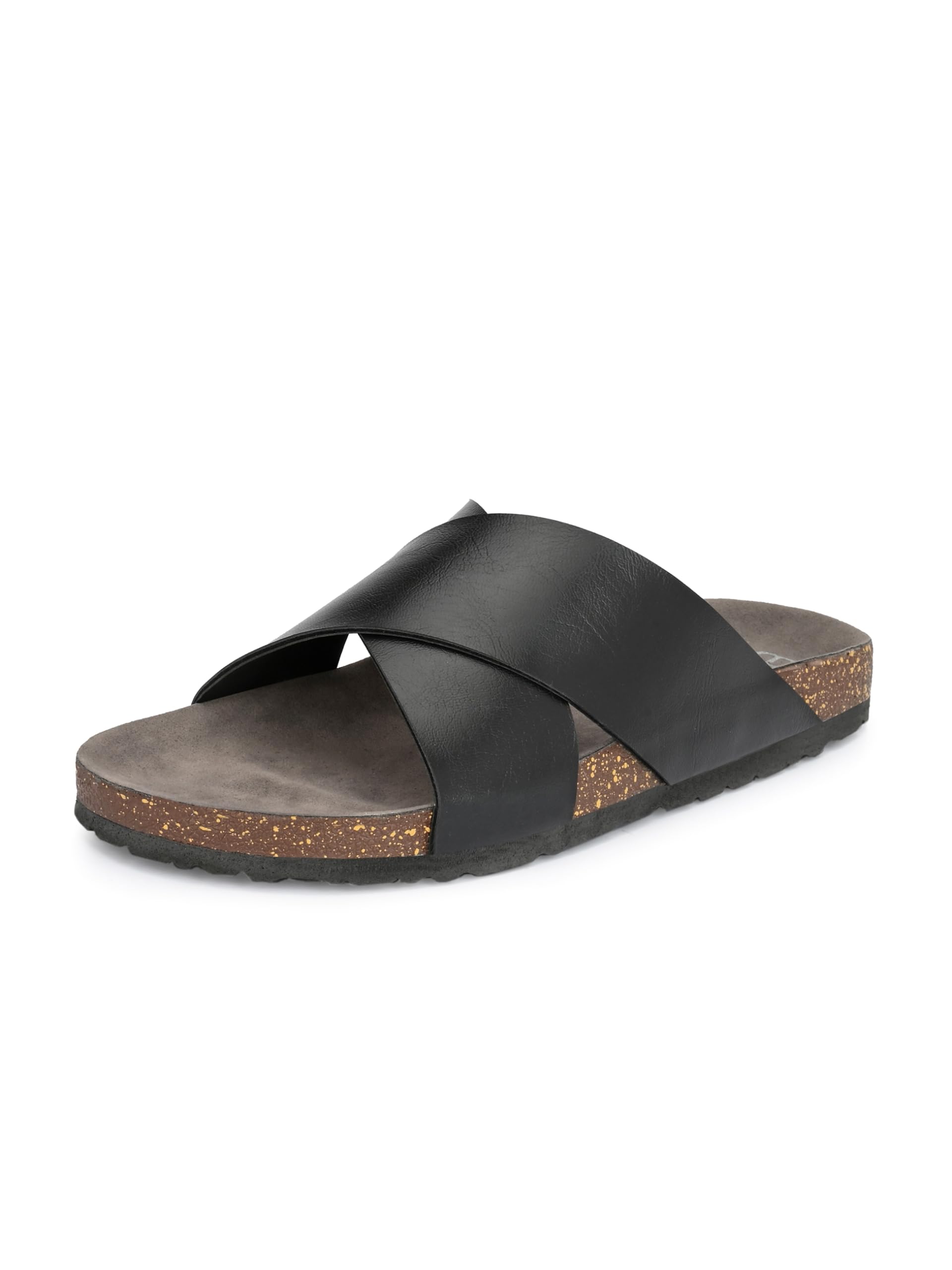 EL PASO Mens Black Suede Leather Comfortable Cushioned Cork Sole Sandal Slippers - 10 UK (B0D18YPDCJ) Amazon Price History, Amazon Price Tracker