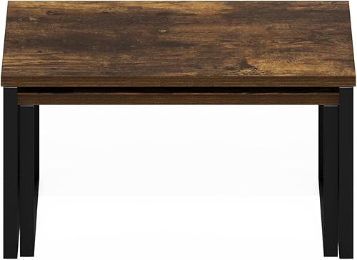 Vista 6 de Furinno Ravel - Estantes de cocina multiusos, expandibles, apilables, juego de 2, pino ámbar/negro