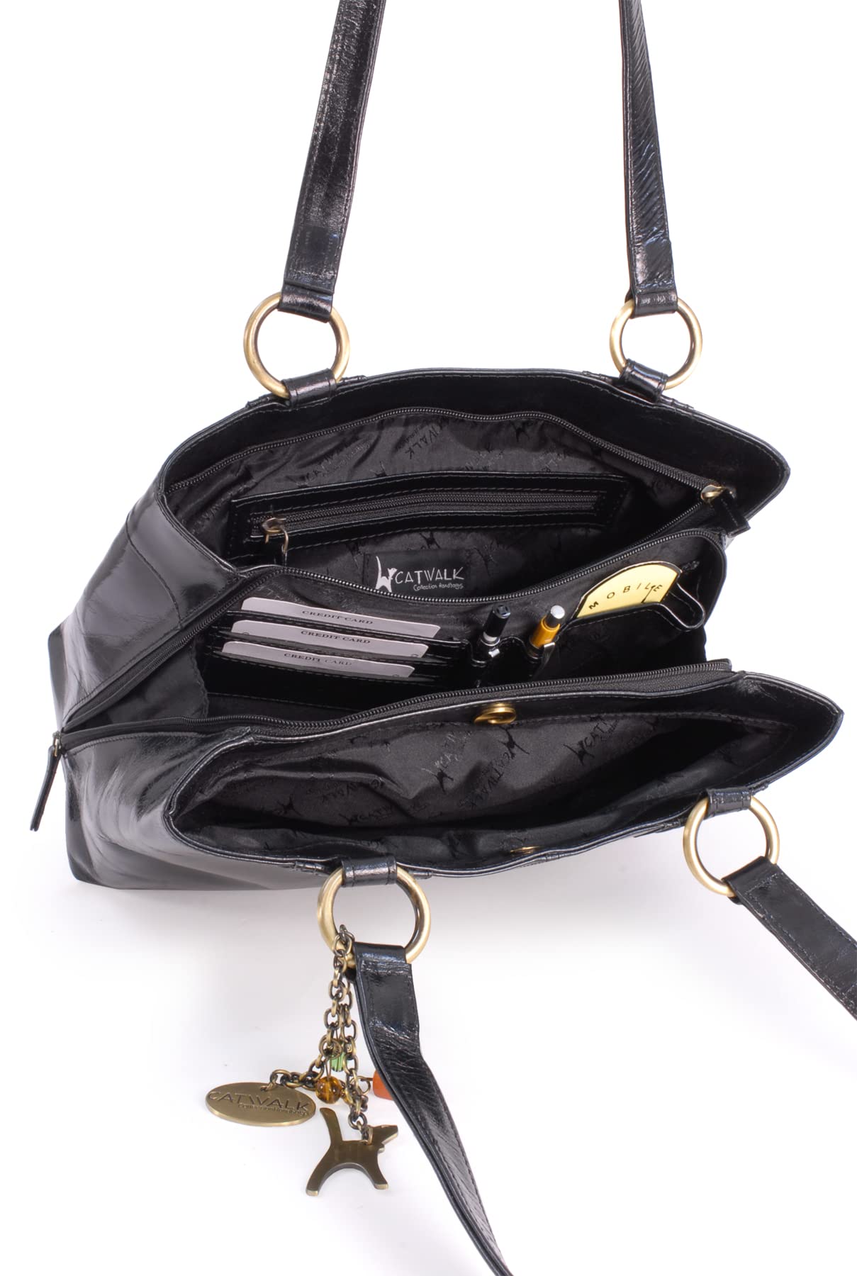 Catwalk Collection Handbags - Borsa a Spalla in Pelle da Donna - Tote Bag Media - Borsa a Mano da Giorno - Bellstone