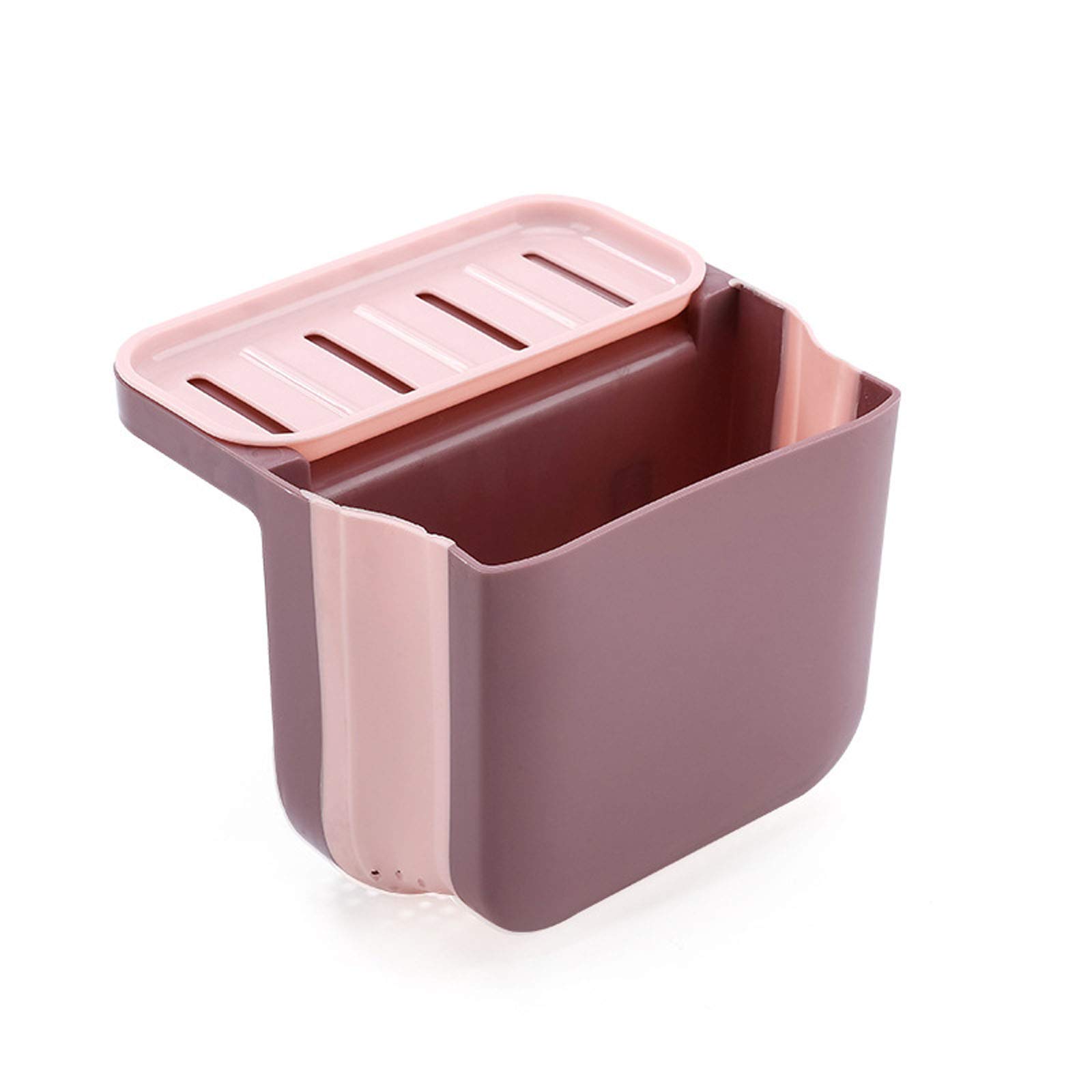 Multifunction Sink Drain Basket - Universal & Foldable - Sink Trash Holder Sink Side Storage Drainer Strainer Basket (Pink)