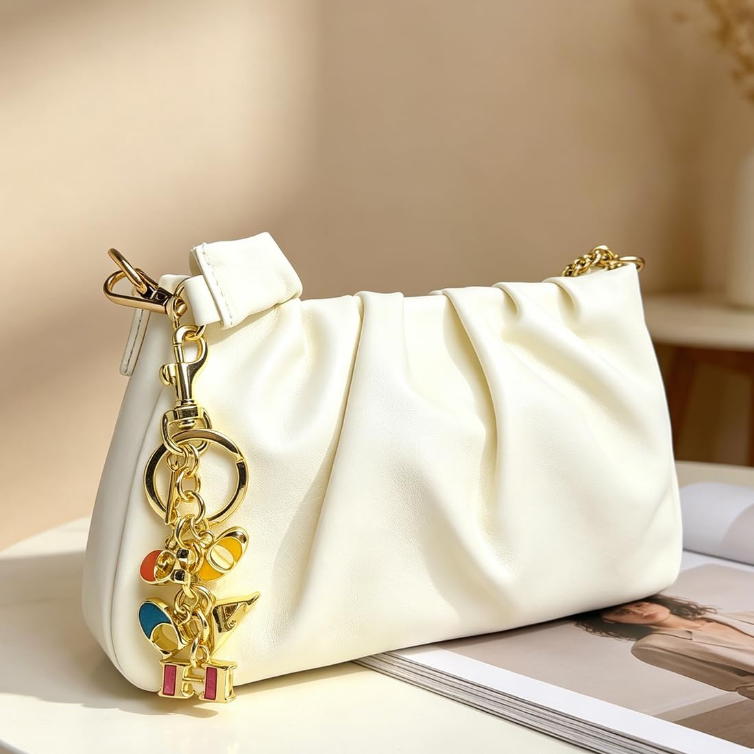 Bag Charm KeyChain - Purse Wallet Chain & Charms Accessories for Handbags- Stocking Stuffers Gifts for Women Girls