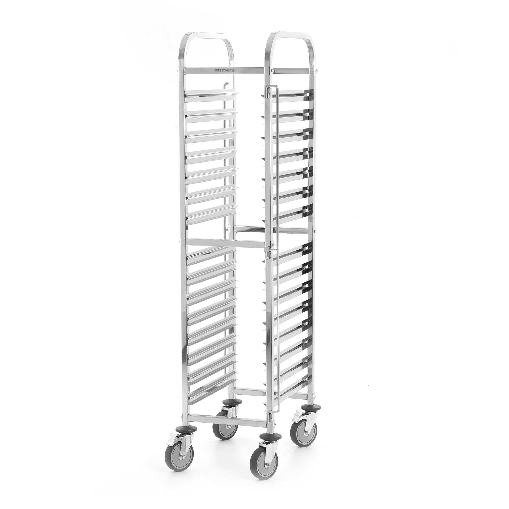 Technica Edelstahl Transportwagen für Geschirrkörbe mit Griff - Gastronormwagen 540×600×880 mm - Wagen mit Rollen - Tablettwagen - Regalwagen - Einschübe Gastro - Rollbehälter - Servier Trolley