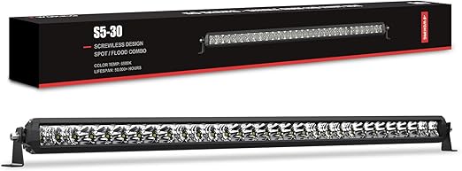 LED Light Bar 30 inch - 4WDKING 150W IP69K Waterproof Off-Road Combo LED Work Light Super Bright Truck Driving Fog Lamp on Front Bumper and Grille Fit for Ford F150 Polaris RZR JEEP Wrangler