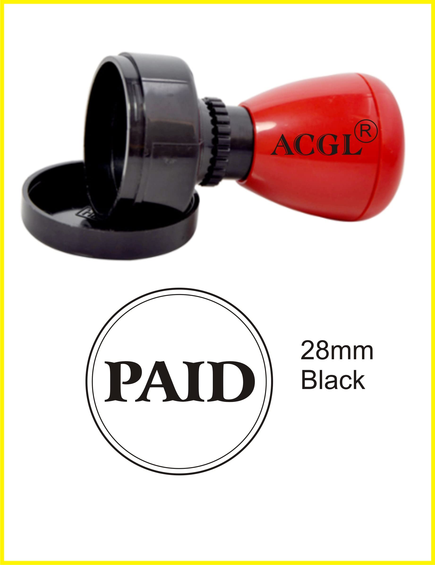 Pre-Inked Rubber Stamp Messasge - Paid (Black)