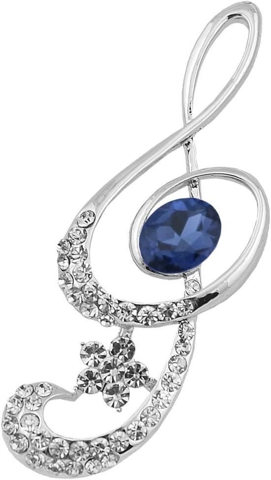 Music Note Crystal Brooch Pin Rhinestone Scarves Wedding Clip For Women 3 Colors for Choice